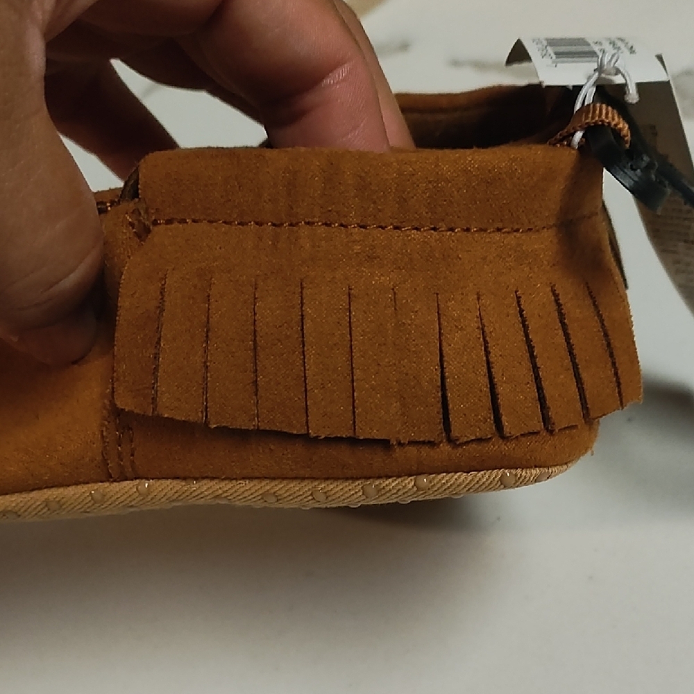 Old Navy Tan Moccasin Kids Shoes with Fringe - Picture 4 of 4